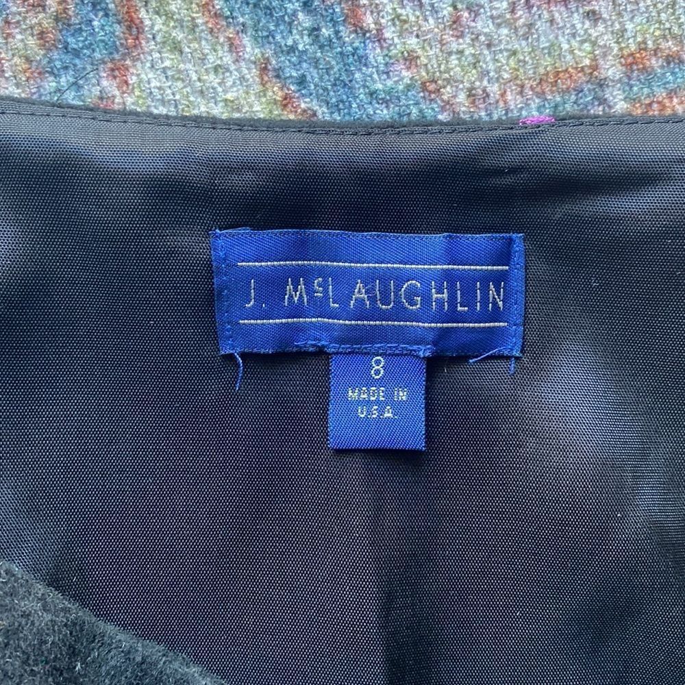 J. MCLAUGHLIN Wool Cashmere Blend Embroidered Dot Skirt - Black 8 - Picture 5 of 7